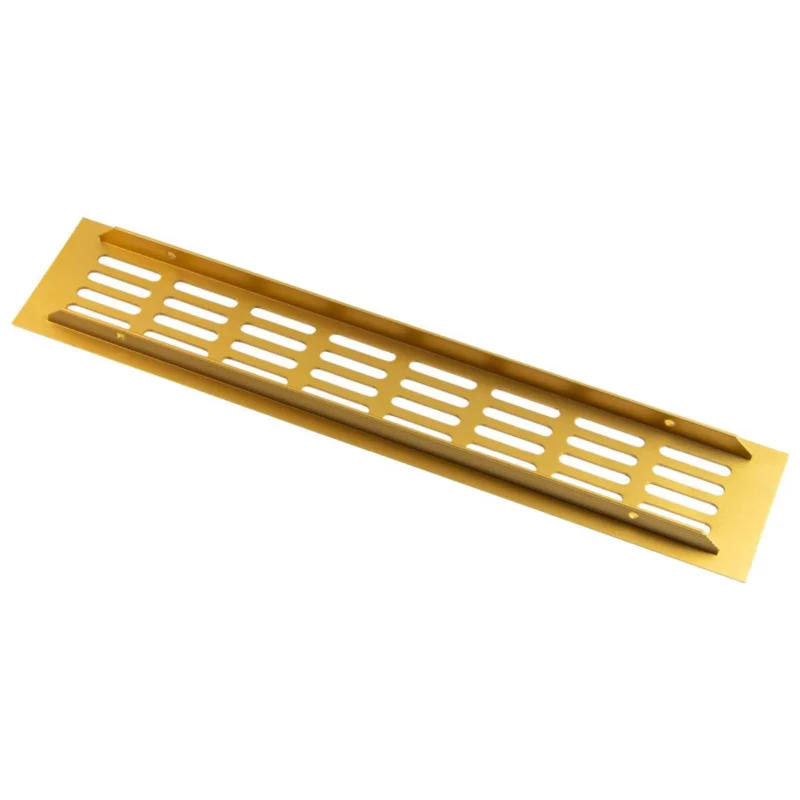 Snabb frakt Gedotec Lüftungsgitter aus Aluminium mit gerillten Stegen, 60 mm- Gold eloxiert - 300 mm