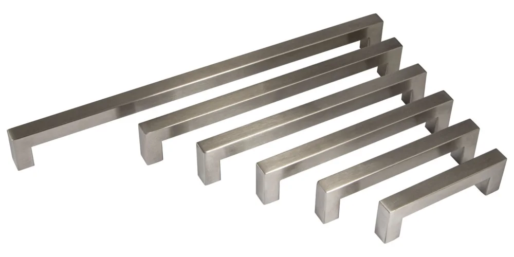 Möbelgriff eckig 14x14 mm Bügelgriff Edelstahl matt gebürstet, 334 x 14 x 320 mm Kundfavorit