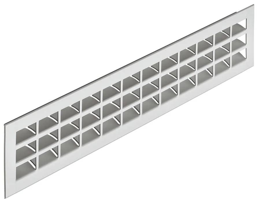 Häfele Lüftungsgitter H3638 eckig 550x80 mm Aluminium silberfarben eloxiert mit gerillten Stegen Kampanj