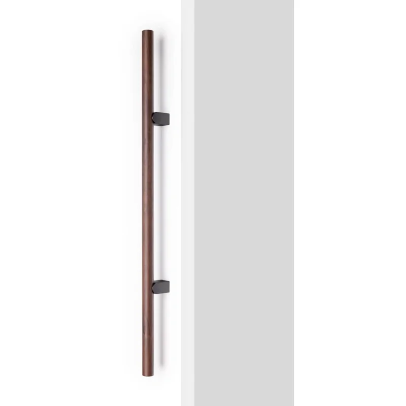 Viefe Stoßgriff KUMO WOOD BIG aus Holz & Aluminium, Nussbaum + Titan schwarz - 640 mm - Beidseitig (1 Paar) Outlet