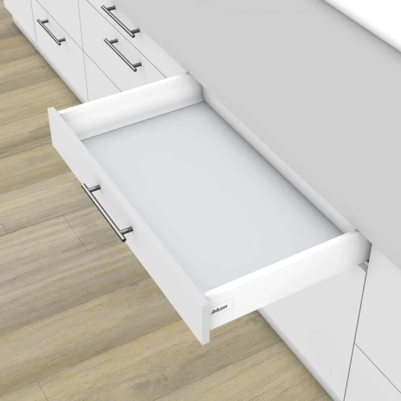 Erbjudandepris Blum Schubkasten-SET TANDEMBOX K Zargenhöhe 115 mm 30 kg weiß mit Tip-On & Blumotion Dämpfung, 550 mm