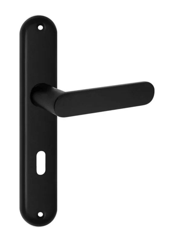 Handla nu Fimet Langschildgarnitur SHAPE aus Aluminium DIN-Norm 72 mm schwarz matt, BB - Buntbart