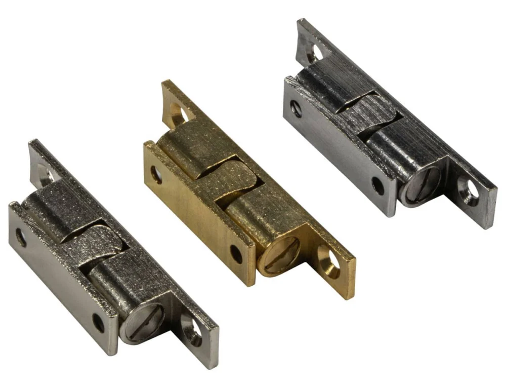 Snabb frakt Häfele Doppel-Kugelschnapper aus Messing verstellbar, Höhe 43 mm - Messing vernickelt matt