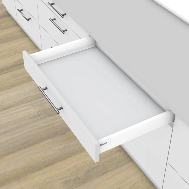 Blum Schubkasten-SET TANDEMBOX M Zargenhöhe 83 mm 65 kg weiß mit Tip-On & Blumotion Dämpfung, 550 mm Sänkt pris