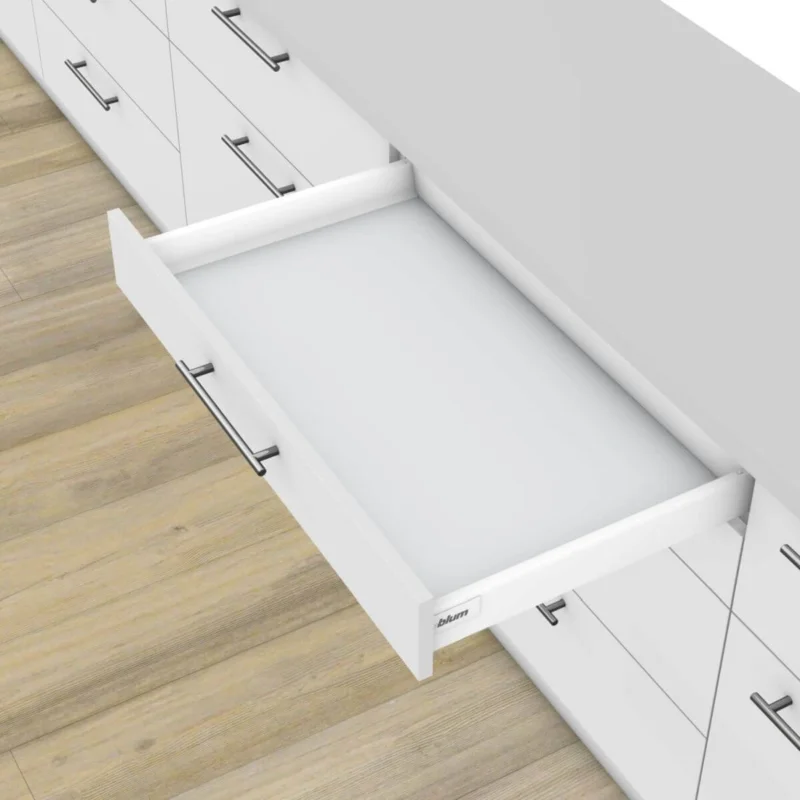 Blum Schubkasten-SET TANDEMBOX N Zargenhöhe 68 mm 30 kg weiß mit Tip-On & Blumotion Dämpfung, 450 mm Trygg betalning
