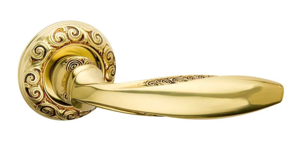 Fimet Drückergarnitur ANNA 177-250F aus Messing, BB - Buntbart - Französisches Gold antik Snabb leverans