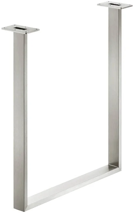 Rea Häfele Tischkufe zum Anschrauben Tischgestell Kufe 150 kg Tragkraft , 60x20 mm - Edelstahl poliert