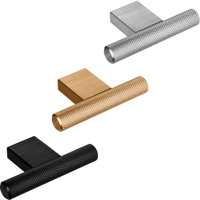 Viefe Möbelknopf GRAF MINI 2 aus Aluminium, geriffelt 60 mm, Edelstahl-Optik Outlet
