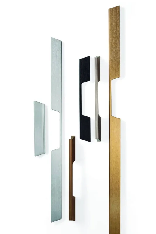 Billigare Viefe Griffleiste RAIL aus Aluminium, Schwarz gebürstet - 192 & 1120 mm - rechts