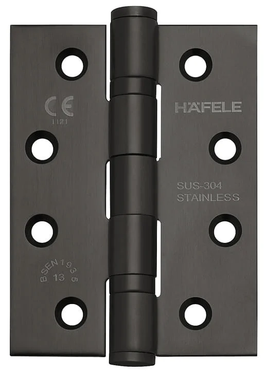 Häfele Aufschraubband für ungefälzte Innentüren bis 120 kg Edelstahl schwarz matt käntig, Modell DHB 5222 - 102x89x3 Begränsat erbjudande
