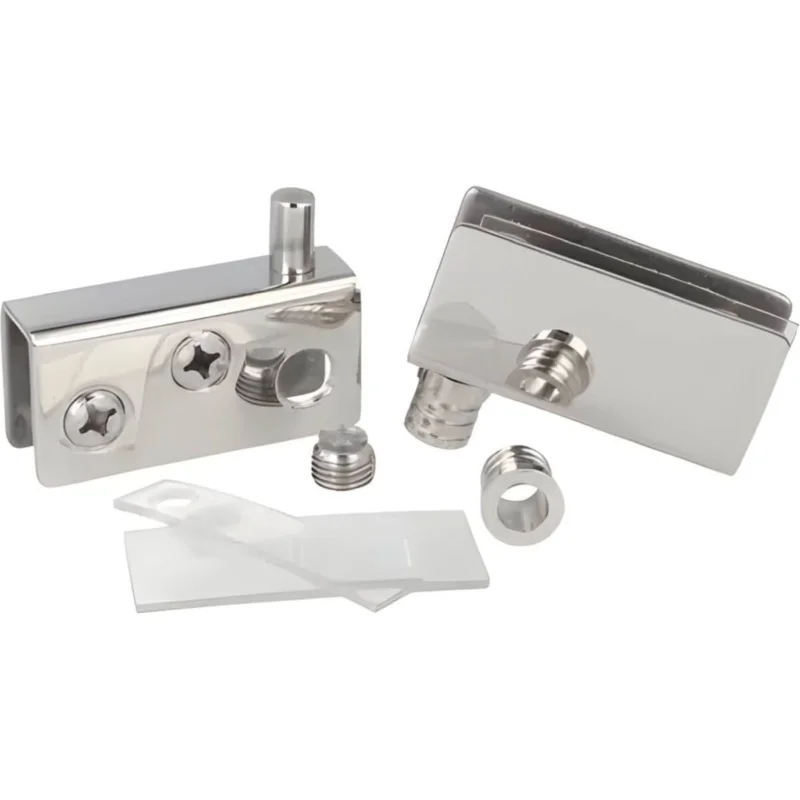 Beställ nu Siso Glastürscharnier VARIO aus Edelstahl poliert für Glasdicke 8 mm - 52 x 26 x 2 mm