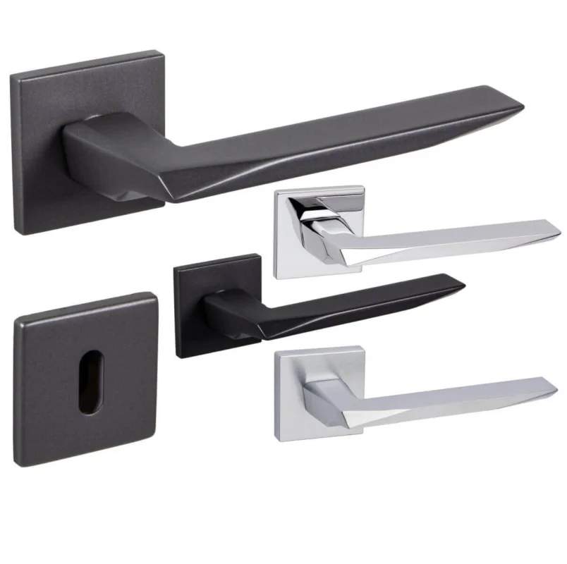 Fimet Drückergarnitur PRISMA 1351-213 aus Edelstahl, WC - Badezimmer - Chrom satiniert Outlet