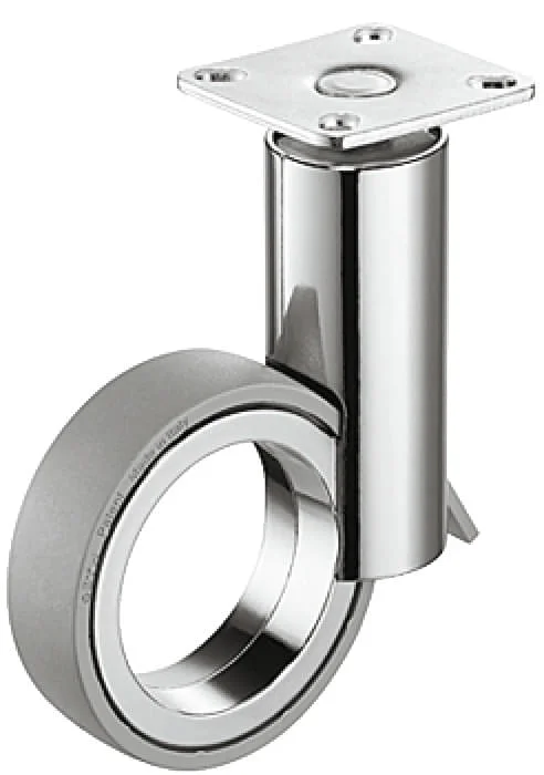 Handla nu Häfele Lenkrolle H4820 Tragkraft 50 kg Design-Möbelrolle lenkbar, Anschraubplatte - verchromt