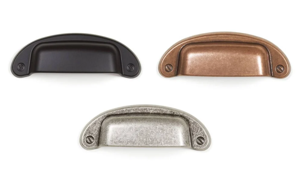 Viefe Muschelgriff PETRA aus Metall, BA 64 mm, Silber antik Utförsäljning