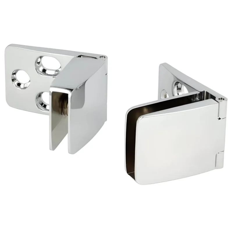 Populärt val Siso Glastürscharnier SQUARE aus Metall Oben + Unten, Glasstärke 4 - 6 mm, Chrom poliert