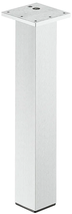 Reapris Häfele Tischbein aus Aluminium quadratisch gerade verdeckte Befestigung, edelstahlfarben, 400 mm