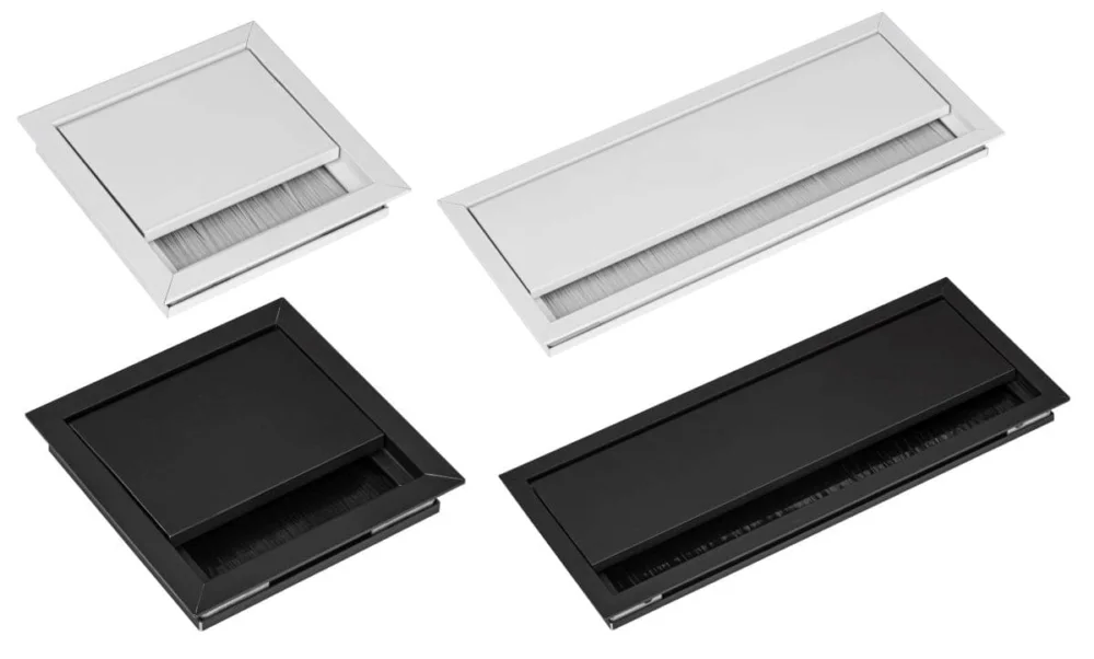 BMB Kabeldurchlass EXIT G11 ECO aus Aluminium mit Bürstendichtung, 100 x 240 mm - weiß Billig