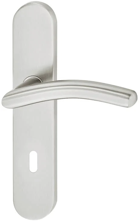 Sista chansen Häfele Türdrücker-Garnitur LDH 2184 Edelstahl matt Langschild, BB-Buntbart
