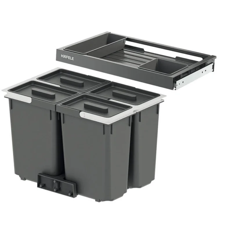 Häfele Vierfach-Abfallsammler CYCLE mit PREMIUM Auszugablage, Korpusbreite 600 mm 4 x 10l Köp online