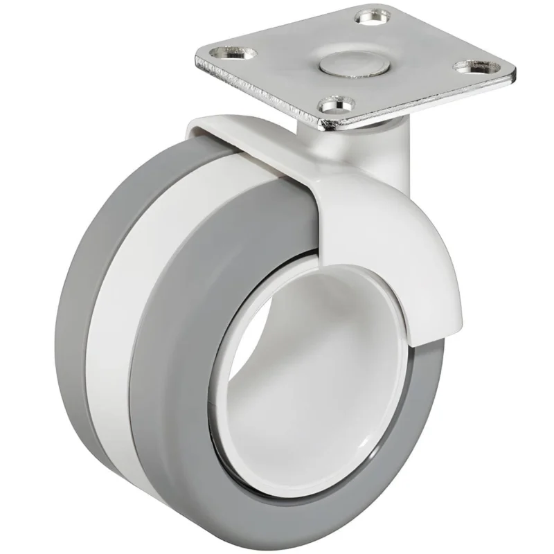 Häfele Doppel-Möbelrolle H4828 Lenkrolle Tragkraft 50 kg, weiß/grau - ohne Feststeller Begränsat erbjudande
