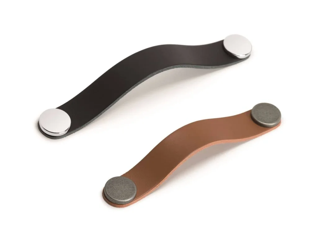 Viefe Möbelgriff FLEXA aus Metall & Leder, 160 mm - Schwarz - Schwarz matt Kundfavorit