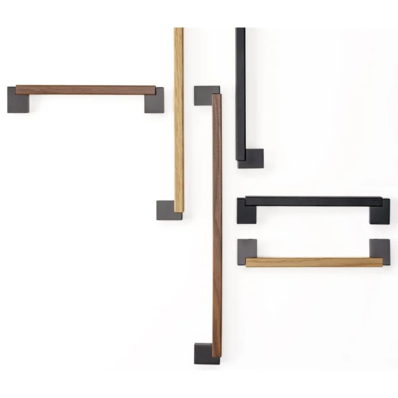 Viefe Möbelgriff DUO MINI aus Holz & Aluminium, Eiche - Lavagrau - 320 mm Nyhet