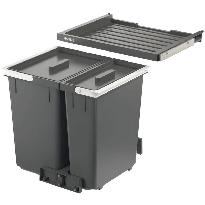 Utförsäljning Häfele Doppel-Abfallsammler CYCLE mit Auszugablage, Korpusbreite 500 mm - 1 x 16l + 1 x 9l