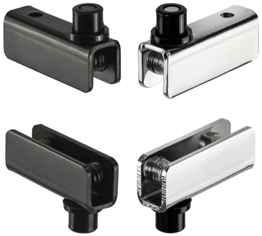Siso Glastürscharnier SIMPLE aus Metall für Glasstärke 4 - 5 mm, Schwarz matt Reapris