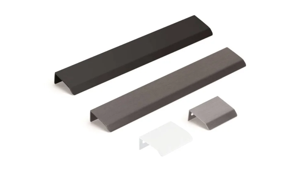 Viefe Griffleiste CURVE aus Aluminium, BA 128 mm - Edelstahl-Optik Fynd