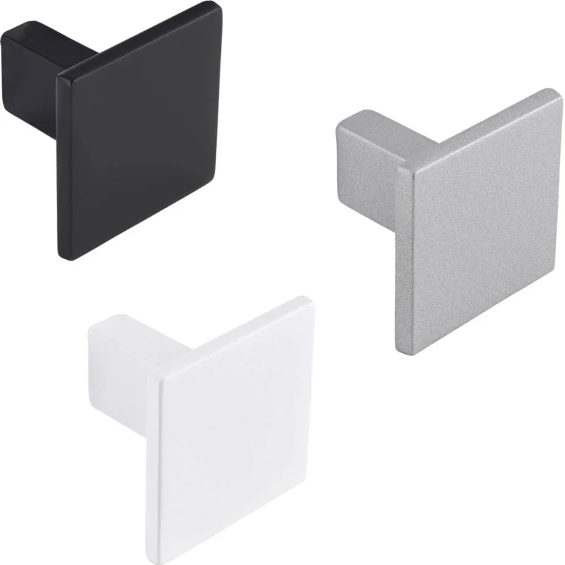 Snabb leverans Gedotec Möbelknopf ROCK aus Metall eckig 28 x 28 mm, Silber matt