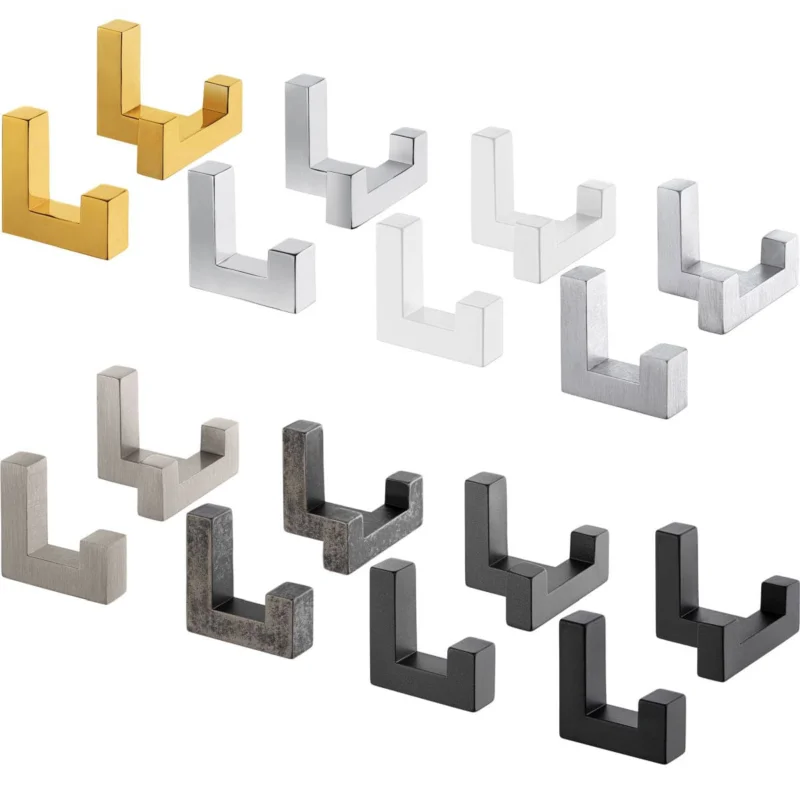 Endast idag Gedotec Garderobenhaken TETRIS aus Metall, Einzelhaken - 40 x 12 mm - Edelstahl-Optik