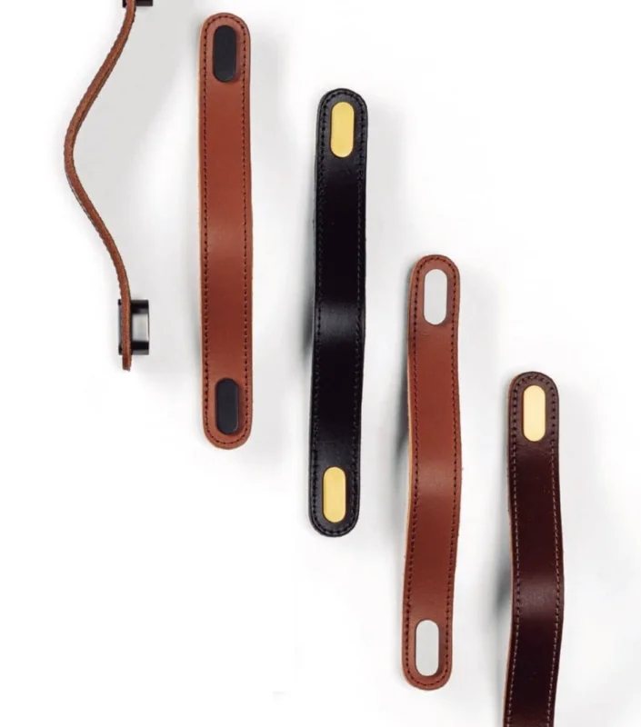 Viefe Möbelgriff OBLONG aus Leder, BA 160 mm, Schwarz - Schwarz matt Fynd