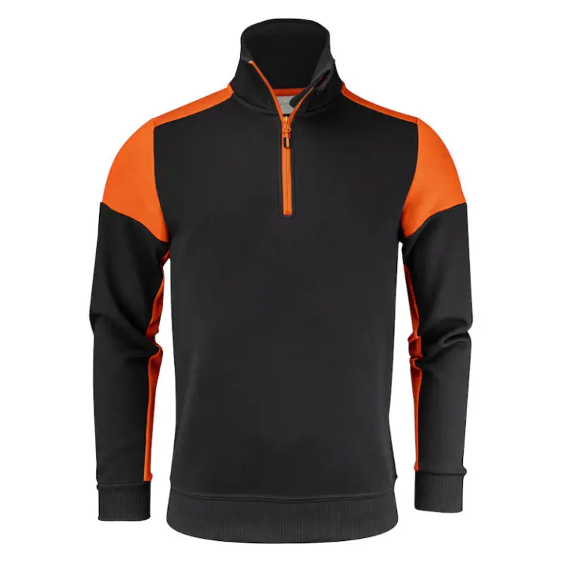 Billig Tröja Printer Prime Halfzip SweaterStorlek: 5XL, Färg: Svart/Orange