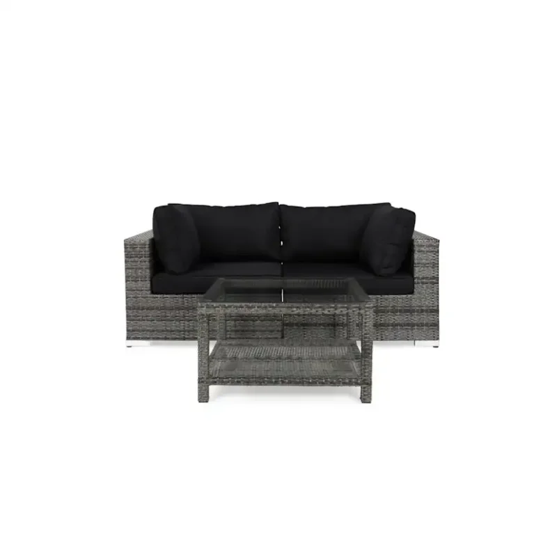 Trygg betalning Loungegrupp Comfort Garden Bahamas 2-sits med Bord med Hylla UtomhusGrå