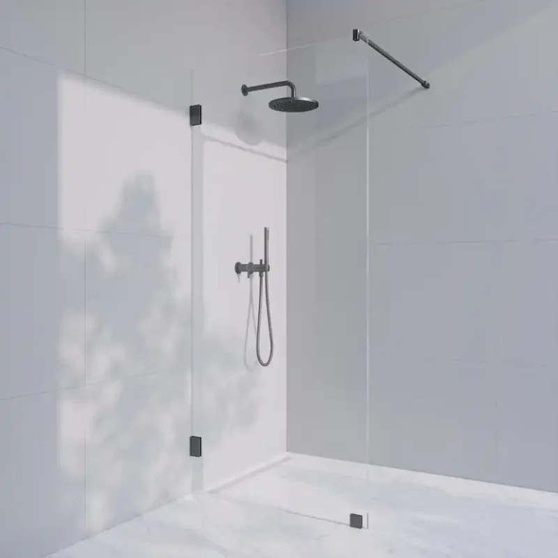 Duschvägg Invitrea Flair GH1Glastyp: Frostat Glas Järnfattigt, Profil: Mattsvart, Hängning: Vänsterhängd, Bredd: 800 mm Begränsat antal