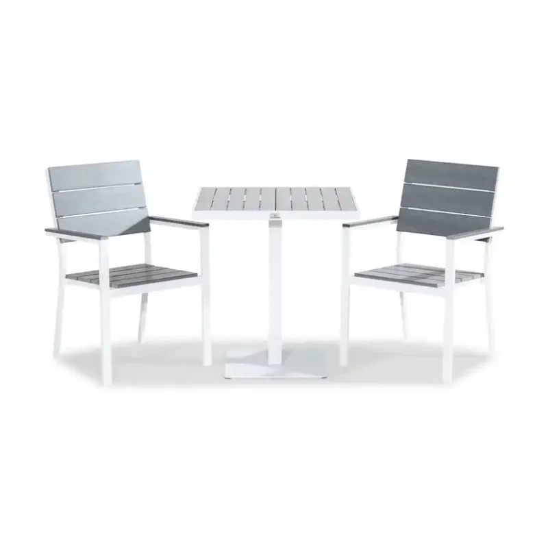Outlet Cafégrupp Comfort Garden Tunis Caféset 70x70 med 2 Stapelstolar