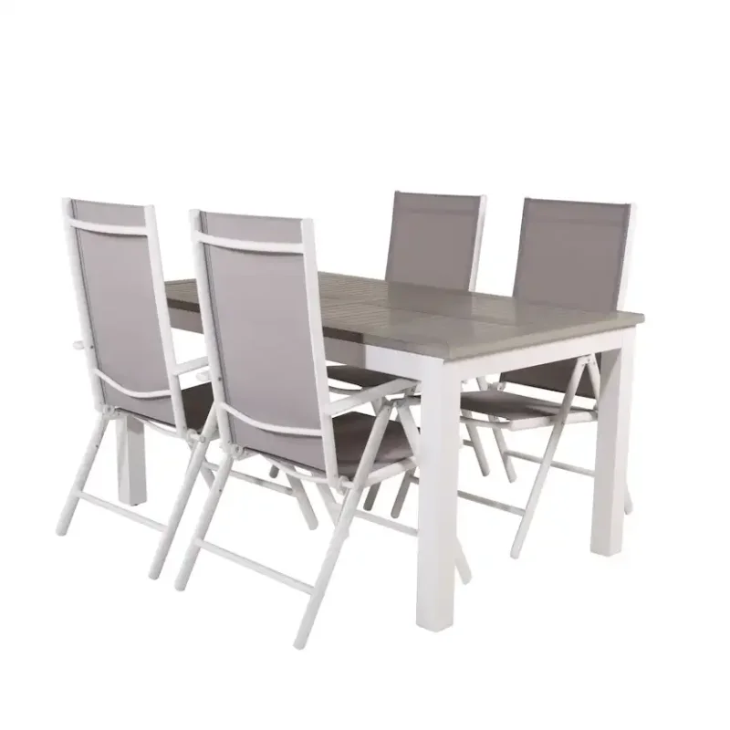 Matgrupp Venture Home Aleyna 152/210 med 4 Bront StolarVit/Grå Expressleverans