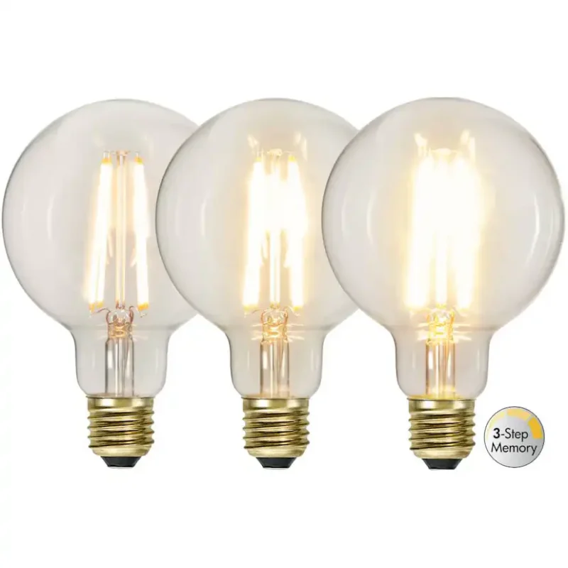 LED-lampa Star Trading E27 G95 Soft Glow 3-step Memory Dimbar 6,5W Trygg betalning